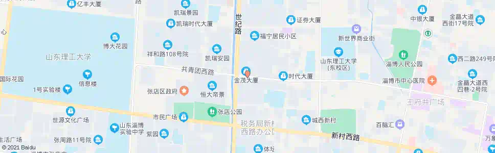 淄博世纪路共青团路路口_公交站地图_淄博公交_妙搜公交查询2025