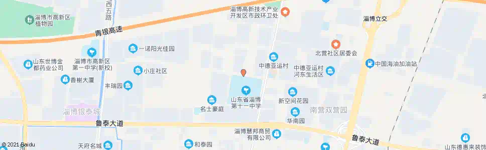 淄博市第十一中学北门_公交站地图_淄博公交_妙搜公交查询2025