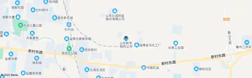 淄博新华药厂新厂_公交站地图_淄博公交_妙搜公交查询2025
