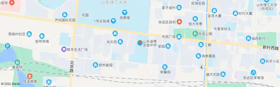 淄博实验中学_公交站地图_淄博公交_妙搜公交查询2025
