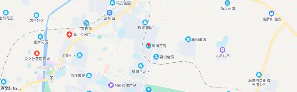 淄博锦绣花苑_公交站地图_淄博公交_妙搜公交查询2025