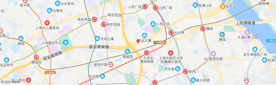 上海延安东路重庆北路_公交站地图_上海公交_妙搜公交查询2025