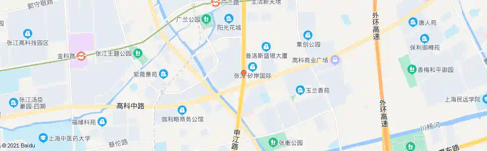 上海申江路高科中路_公交站地图_上海公交_妙搜公交查询2025