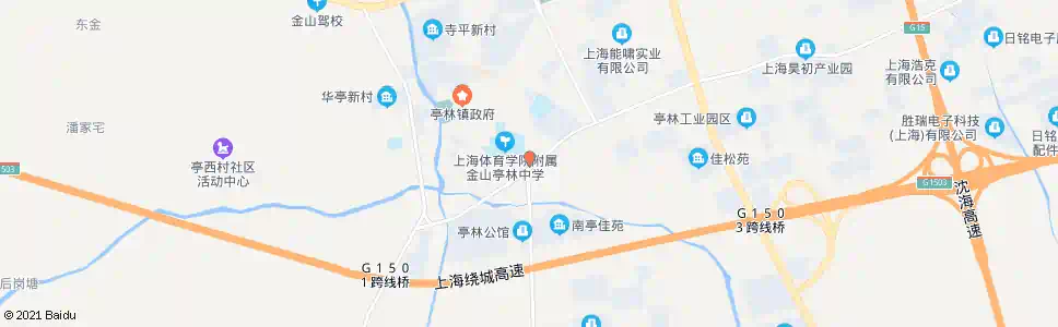 上海亭林中学_公交站地图_上海公交_妙搜公交查询2025