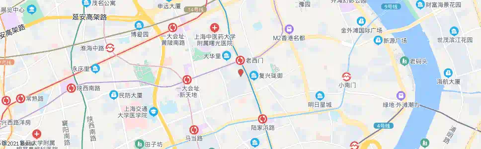 上海肇周路老西门_公交站地图_上海公交_妙搜公交查询2025