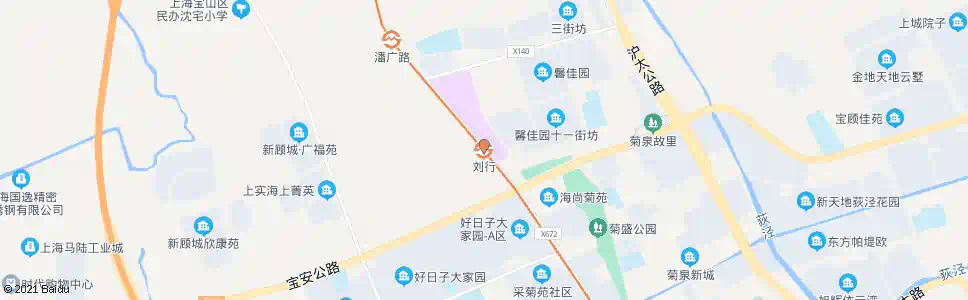 上海宝安公路菊泉街(刘行)_公交站地图_上海公交_妙搜公交查询2025