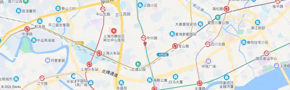 上海西藏北路中兴路_公交站地图_上海公交_妙搜公交查询2025
