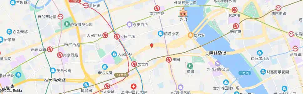 上海福建南路延安东路_公交站地图_上海公交_妙搜公交查询2025