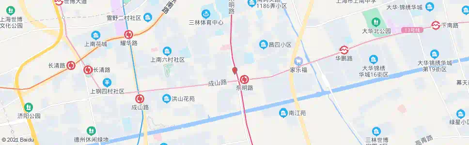 上海东明路成山路_公交站地图_上海公交_妙搜公交查询2025