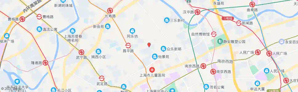 上海康定路西康路_公交站地图_上海公交_妙搜公交查询2025