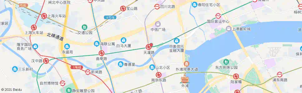 上海天潼路河南北路_公交站地图_上海公交_妙搜公交查询2025