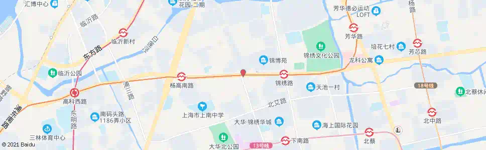 上海高科西路严中路_公交站地图_上海公交_妙搜公交查询2025
