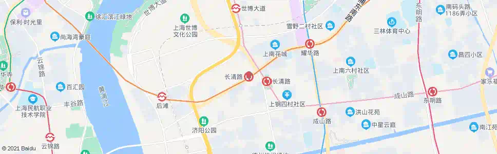 上海长清路站_公交站地图_上海公交_妙搜公交查询2025