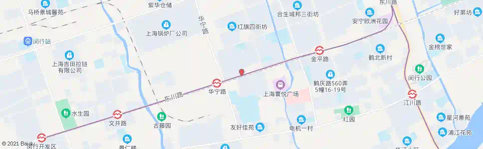 上海东川路华宁路_公交站地图_上海公交_妙搜公交查询2025