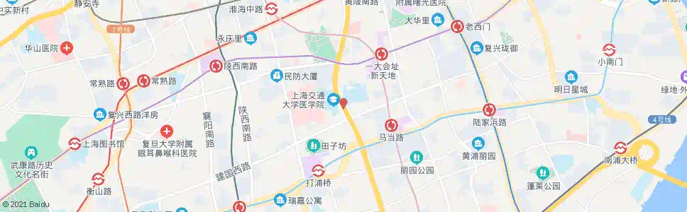 上海重庆南路建国中路_公交站地图_上海公交_妙搜公交查询2025