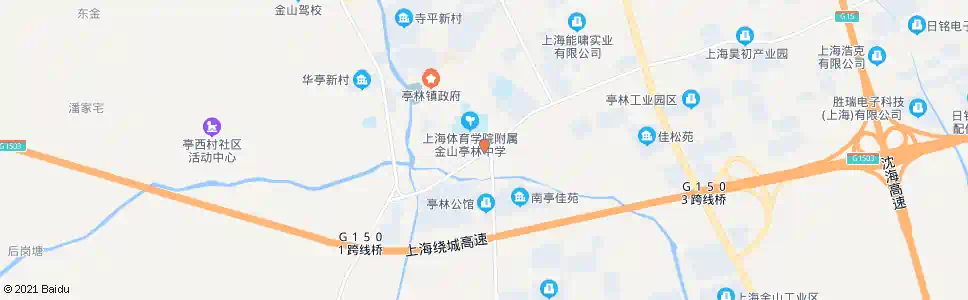 上海亭林中学(招呼站)_公交站地图_上海公交_妙搜公交查询2025
