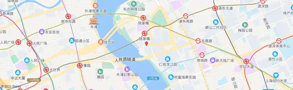 上海陆家嘴环路银城中路_公交站地图_上海公交_妙搜公交查询2025