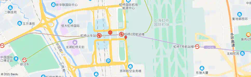 上海虹桥机场T2航站楼(下客站)_公交站地图_上海公交_妙搜公交查询2025