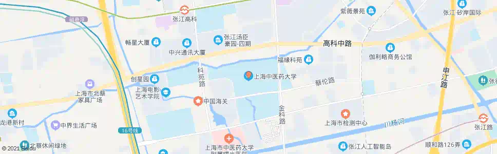 上海金科路蔡伦路(上海中医药大学)_公交站地图_上海公交_妙搜公交查询2025