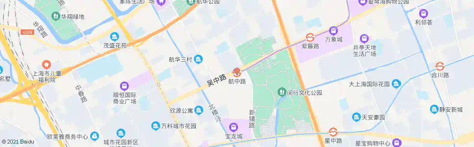 上海航北路航中路_公交站地图_上海公交_妙搜公交查询2025