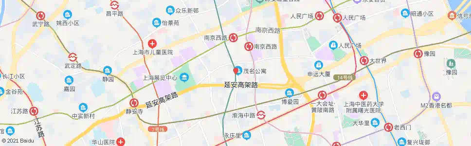 上海茂名北路_公交站地图_上海公交_妙搜公交查询2025