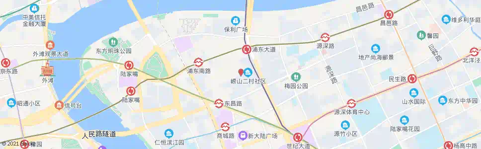 上海栖霞路崂山路_公交站地图_上海公交_妙搜公交查询2025