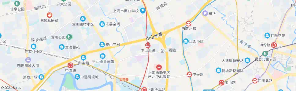 上海中山北路站_公交站地图_上海公交_妙搜公交查询2025