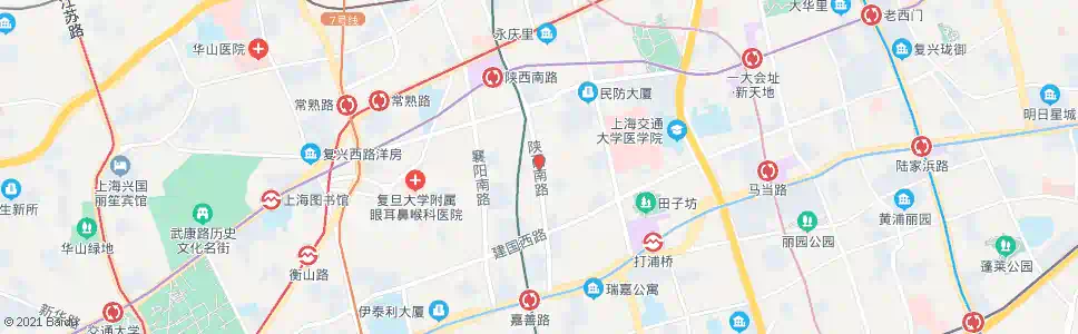 上海陕西南路永嘉路_公交站地图_上海公交_妙搜公交查询2025