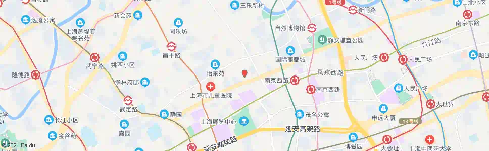 上海北京西路陕西北路_公交站地图_上海公交_妙搜公交查询2025