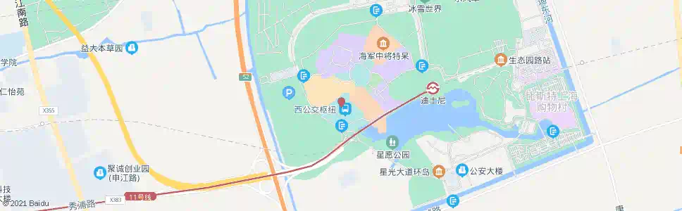 上海上海国际旅游度假区西公交枢纽站_公交站地图_上海公交_妙搜公交查询2025
