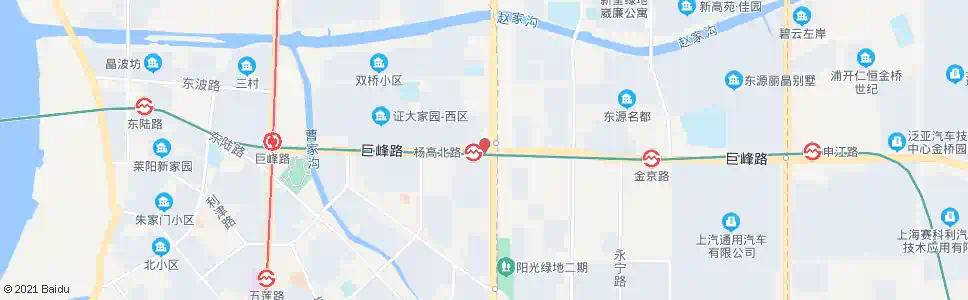 上海杨高北一路_公交站地图_上海公交_妙搜公交查询2025