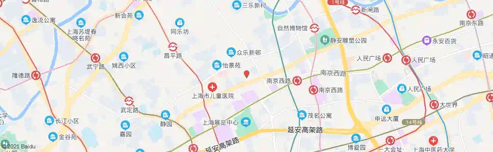 上海陕西北路北京西路_公交站地图_上海公交_妙搜公交查询2025