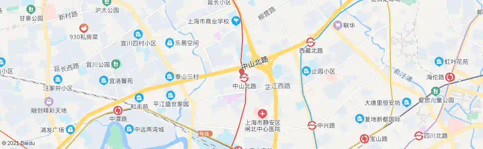 上海中山北路交通路(下客站)_公交站地图_上海公交_妙搜公交查询2025