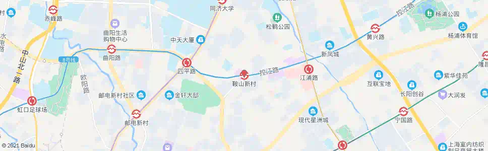 上海鞍山新村站_公交站地图_上海公交_妙搜公交查询2025
