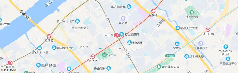 上海云山路站_公交站地图_上海公交_妙搜公交查询2025