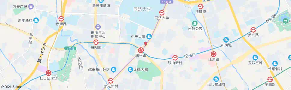 上海四平路大连西路_公交站地图_上海公交_妙搜公交查询2025