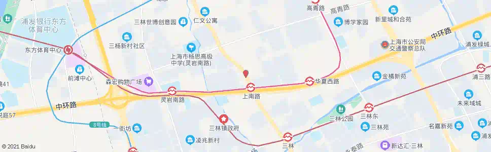 上海上南路华夏西路_公交站地图_上海公交_妙搜公交查询2025