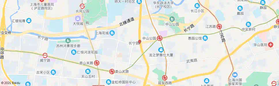 上海中山西路长宁路_公交站地图_上海公交_妙搜公交查询2025