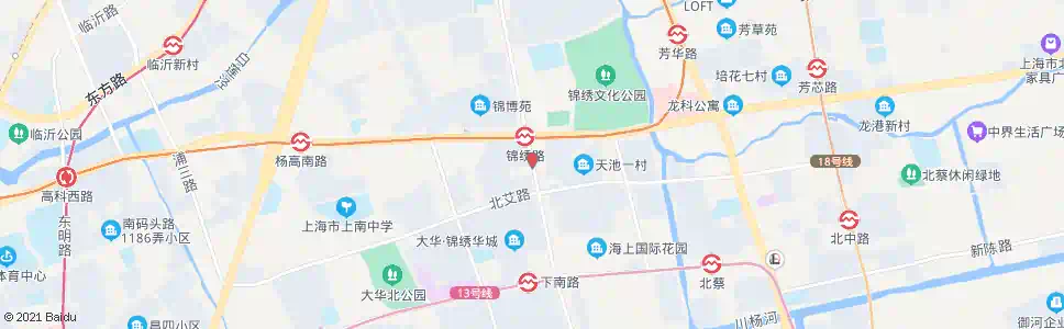 上海锦绣路北艾路_公交站地图_上海公交_妙搜公交查询2025