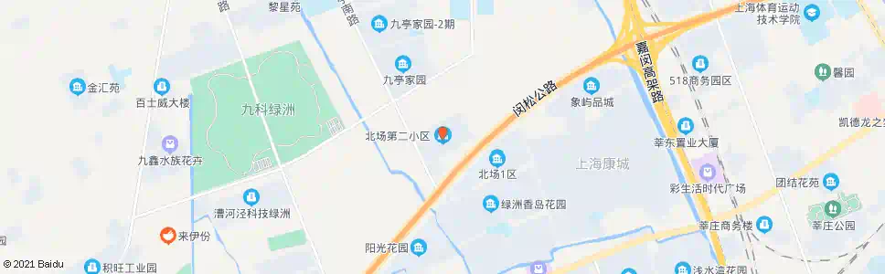 上海北场第二小区_公交站地图_上海公交_妙搜公交查询2025