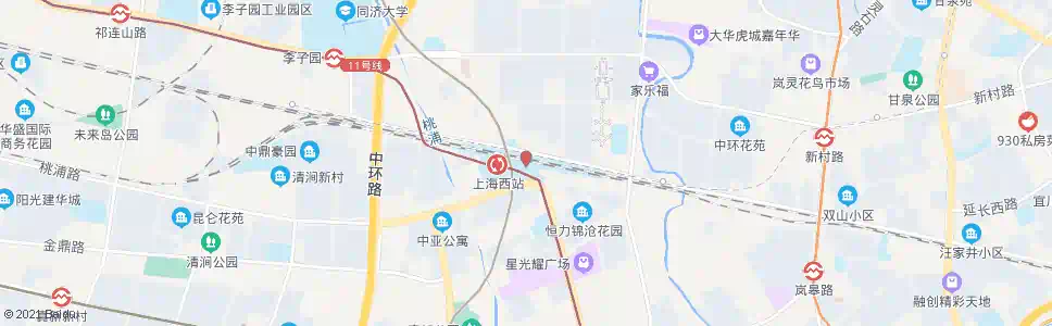 上海上海西站_公交站地图_上海公交_妙搜公交查询2025