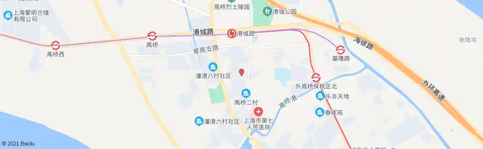 上海花山路同港路_公交站地图_上海公交_妙搜公交查询2025