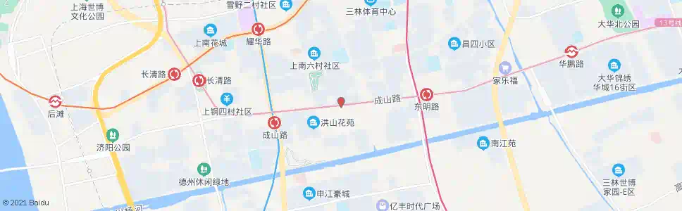 上海成山路洪山路_公交站地图_上海公交_妙搜公交查询2025