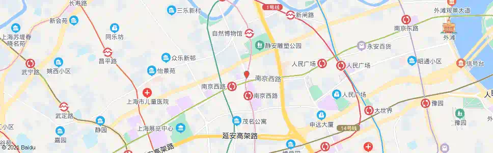 上海石门一路南京西路_公交站地图_上海公交_妙搜公交查询2025