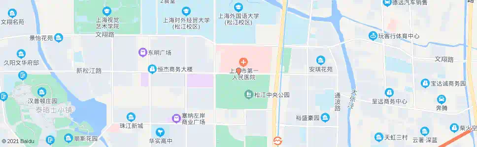 上海第一人民医院松江分院_公交站地图_上海公交_妙搜公交查询2025