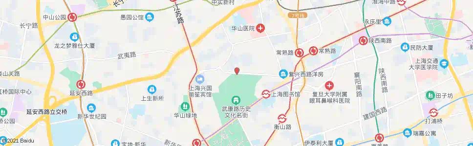 上海复兴西路华山路_公交站地图_上海公交_妙搜公交查询2025
