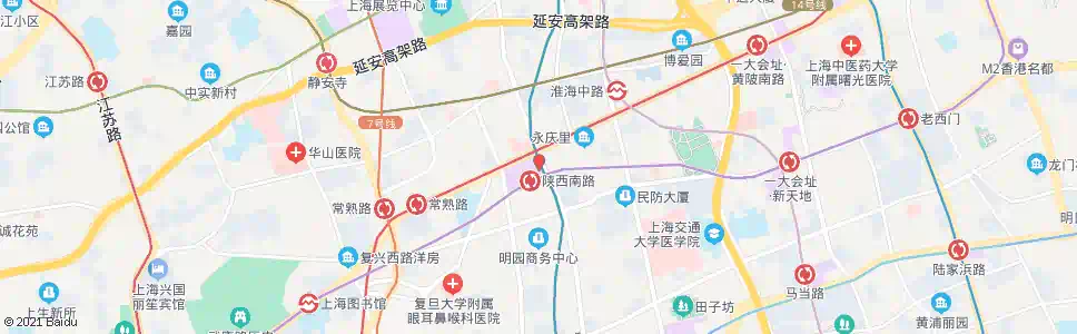 上海陕西南路站_公交站地图_上海公交_妙搜公交查询2025