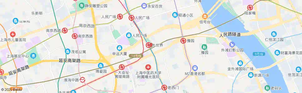 上海大世界站_公交站地图_上海公交_妙搜公交查询2025