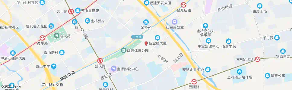 上海红枫路蓝天路_公交站地图_上海公交_妙搜公交查询2025