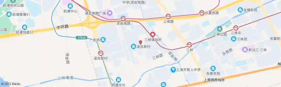 上海灵岩南路凌兆路_公交站地图_上海公交_妙搜公交查询2025